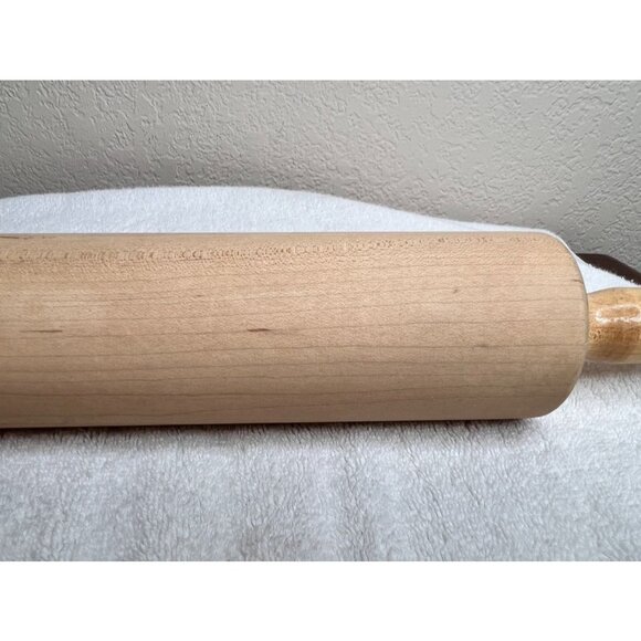 Vintage Foley Wooden Rolling Pin With Handles 18" - Picture 4 of 11